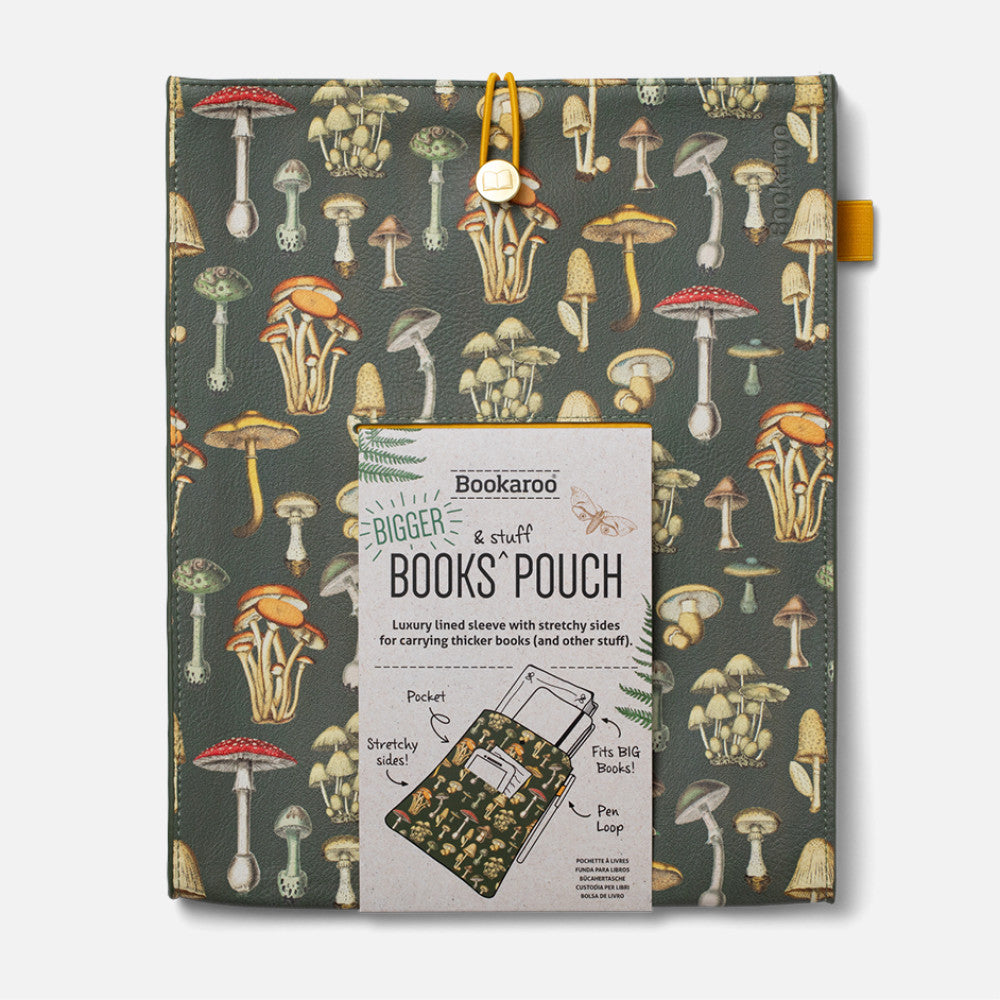 Bigger Books Pouch - Botanical Mushrooms - Gift from The Bookhouse Broughty Ferry- Just £24.99! Shop now