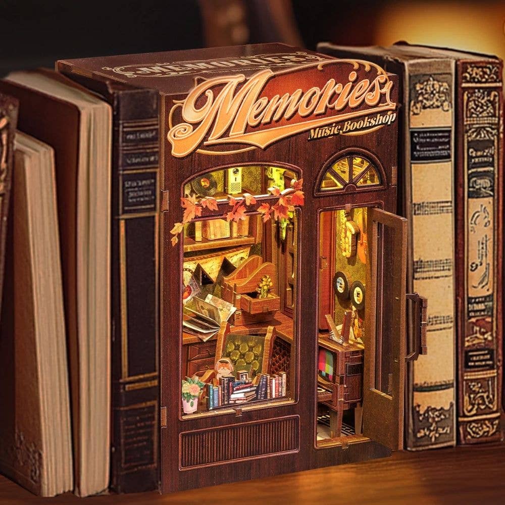DIY Book Nook Kit - Memories Music Bookshop - Craft Kit from The Bookhouse Broughty Ferry- Just £44.95! Shop now