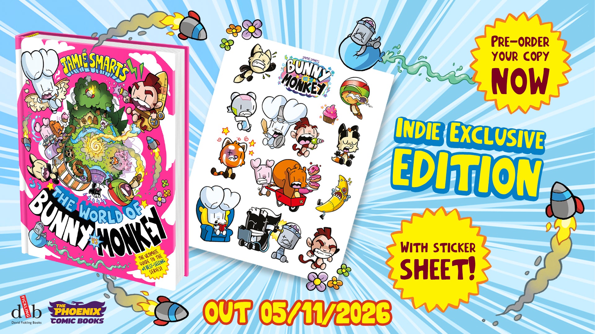 The World of Bunny vs Monkey (a Phoenix Comic book, from the multi-million-selling creative genius Jamie Smart) - INDIE EXCLUSIVE EDITION - Book from The Bookhouse Broughty Ferry- Just £15.29! Shop now