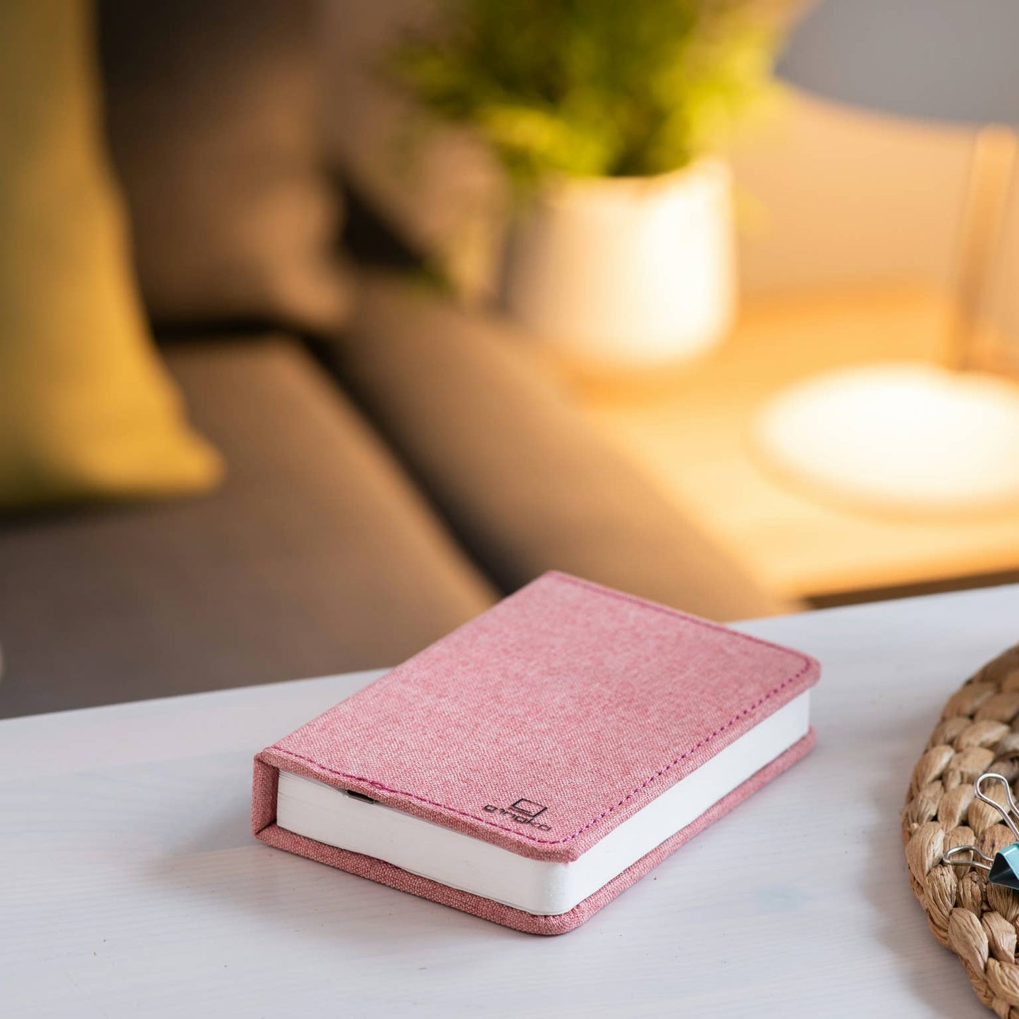 Pink Linen Fabric Smart Book Light -  from The Bookhouse Broughty Ferry- Just £34.99! Shop now