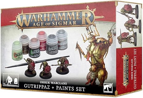 Games Workshop - Warhammer AoS - Orruk Warclans Gutrippaz + Paint Set for Ages 14 and Above - Warhammer from The Bookhouse Broughty Ferry- Just £18! Shop now