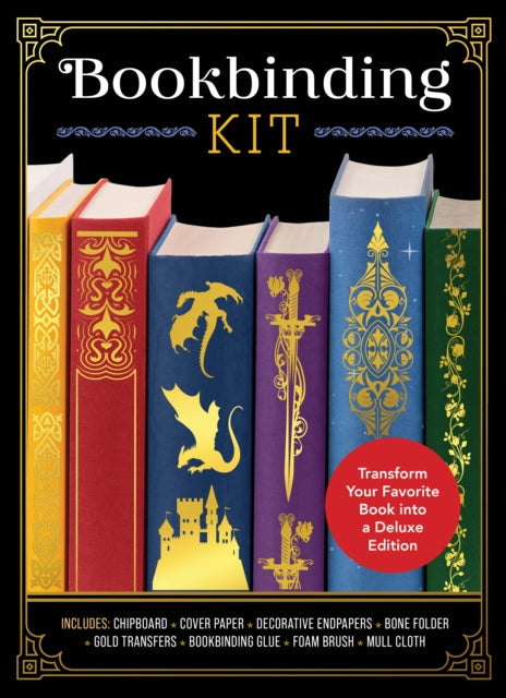 Bookbinding Kit : Transform Your Favorite Book into a Deluxe Edition - Includes: Chipboard, Cover Paper, Decorative Endpapers, Bone Folder, Gold Transfers, Bookbinding Glue, Foam Brush, Mull Cloth - Book from The Bookhouse Broughty Ferry- Just £18.99! Shop now