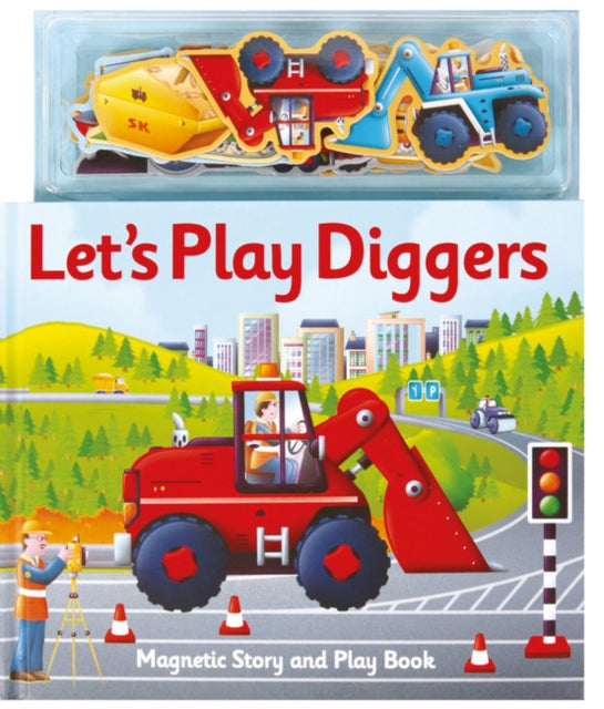 Magnetic Let's Play Diggers - Book from The Bookhouse Broughty Ferry- Just £7.99! Shop now