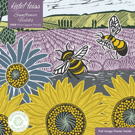 Adult Sustainable Jigsaw Puzzle Kate Heiss: Sunflower Fields - Book from The Bookhouse Broughty Ferry- Just £14.99! Shop now