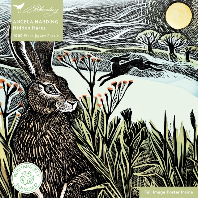 Adult Sustainable Jigsaw Puzzle Angela Harding: Hidden Hares - Book from The Bookhouse Broughty Ferry- Just £14.99! Shop now