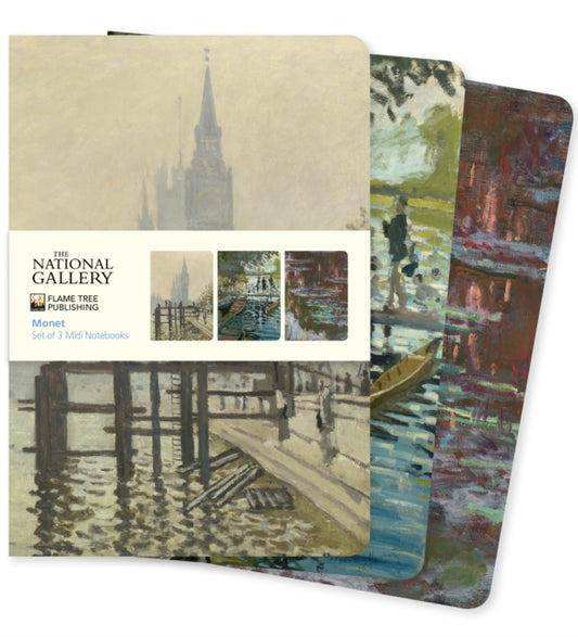 National Gallery: Monet Set of 3 Midi Notebooks - Book from The Bookhouse Broughty Ferry- Just £8.99! Shop now