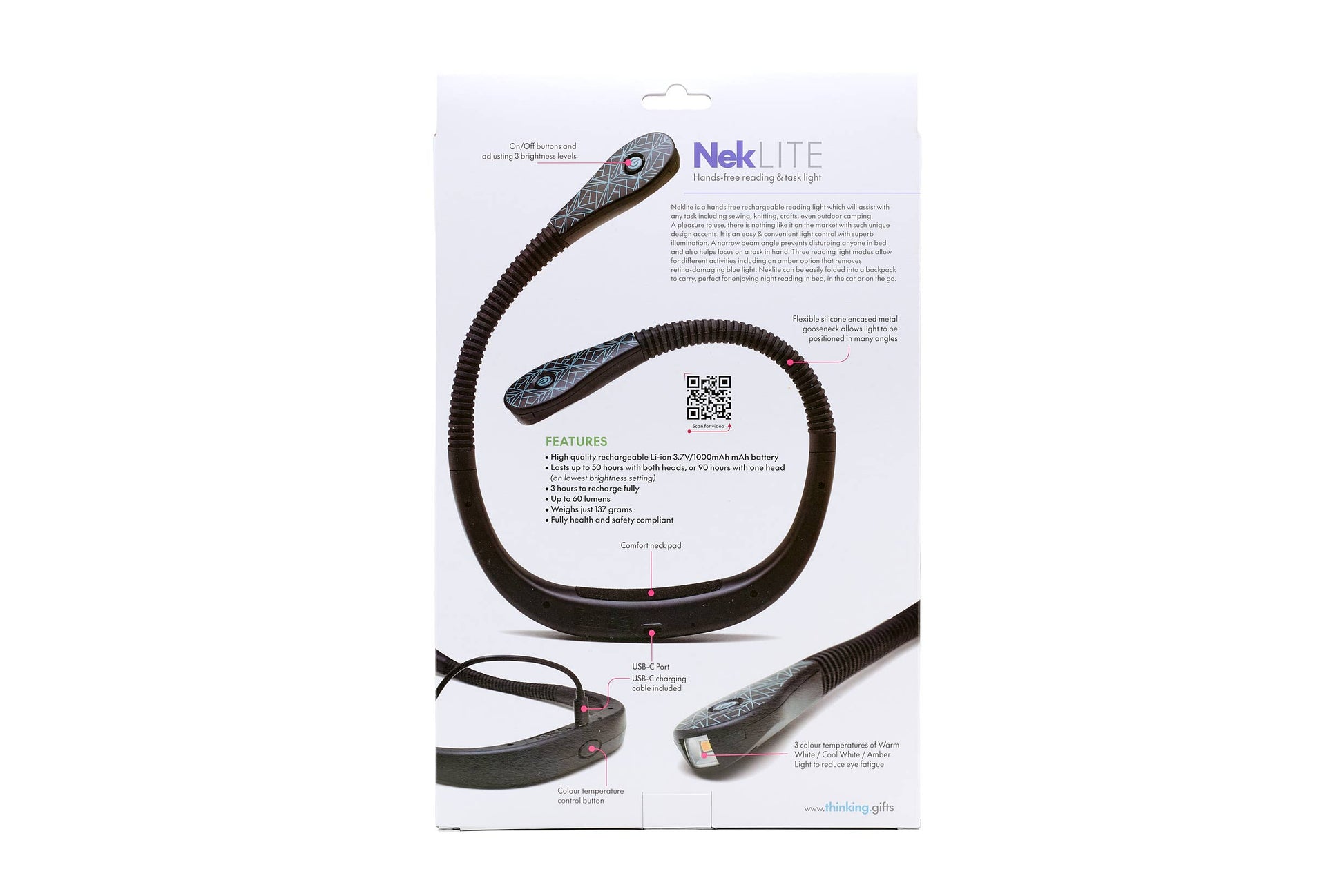 Neklite Booklight - White - Book Accessory from The Bookhouse Broughty Ferry- Just £29.99! Shop now