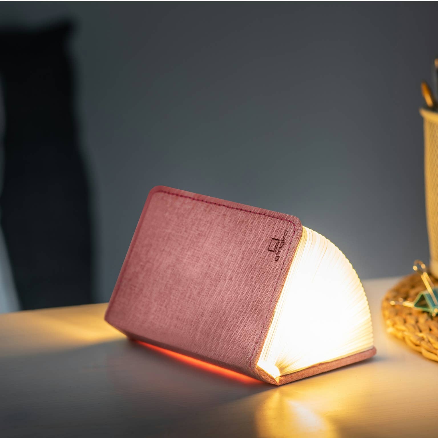 Pink Linen Fabric Smart Book Light -  from The Bookhouse Broughty Ferry- Just £34.99! Shop now