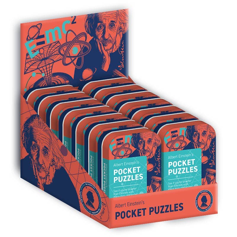 Einstein's Puzzle Challenges Set of 50 in Tin -  from The Bookhouse Broughty Ferry- Just £5! Shop now