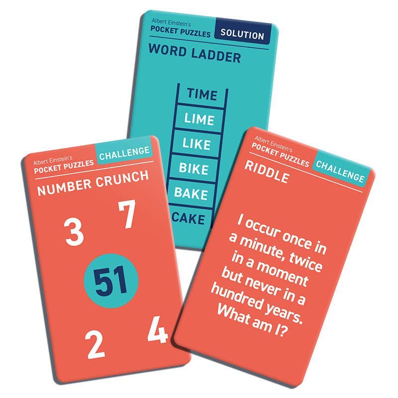 Einstein's Puzzle Challenges Set of 50 in Tin -  from The Bookhouse Broughty Ferry- Just £5! Shop now