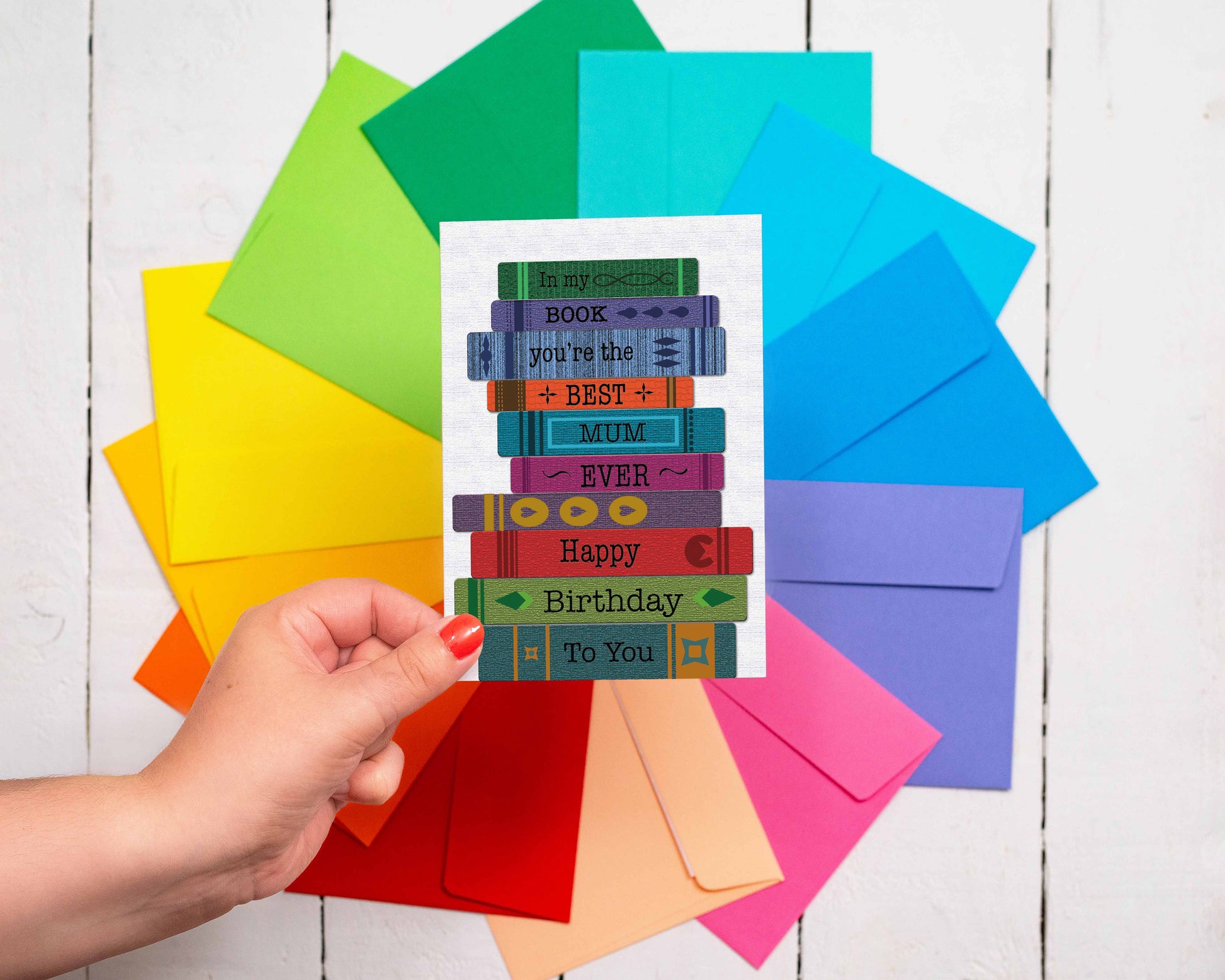 Mum Birthday Greeting Card - Books - Great for Bookshops -  from The Bookhouse Broughty Ferry- Just £2.95! Shop now