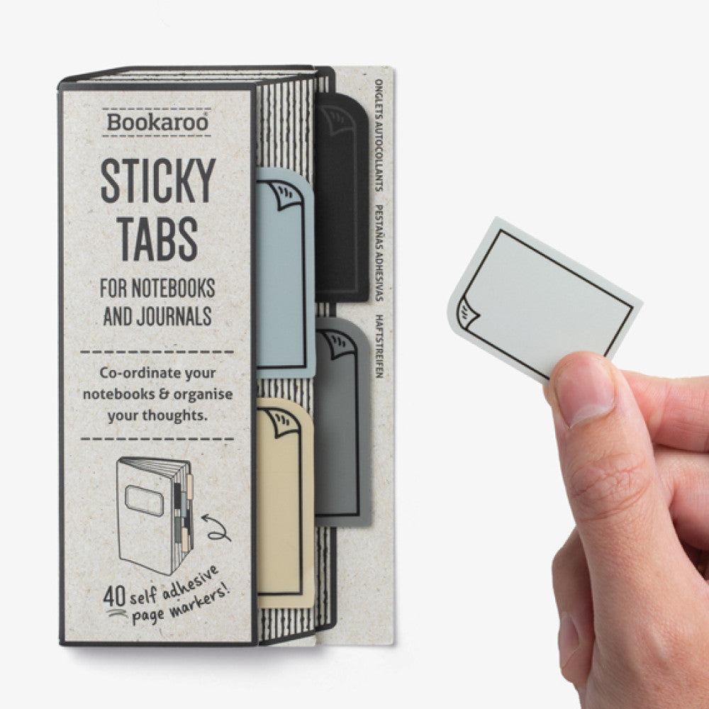 BOOKAROO STICKY TABS  - Mono - Gift from The Bookhouse Broughty Ferry- Just £2.99! Shop now