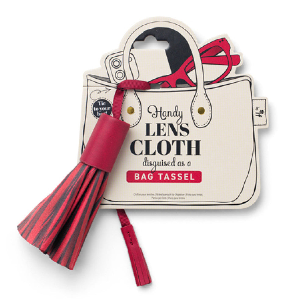 BURGUNDY - BAG TASSEL LENS CLOTHS - Book from The Bookhouse Broughty Ferry- Just £12.99! Shop now