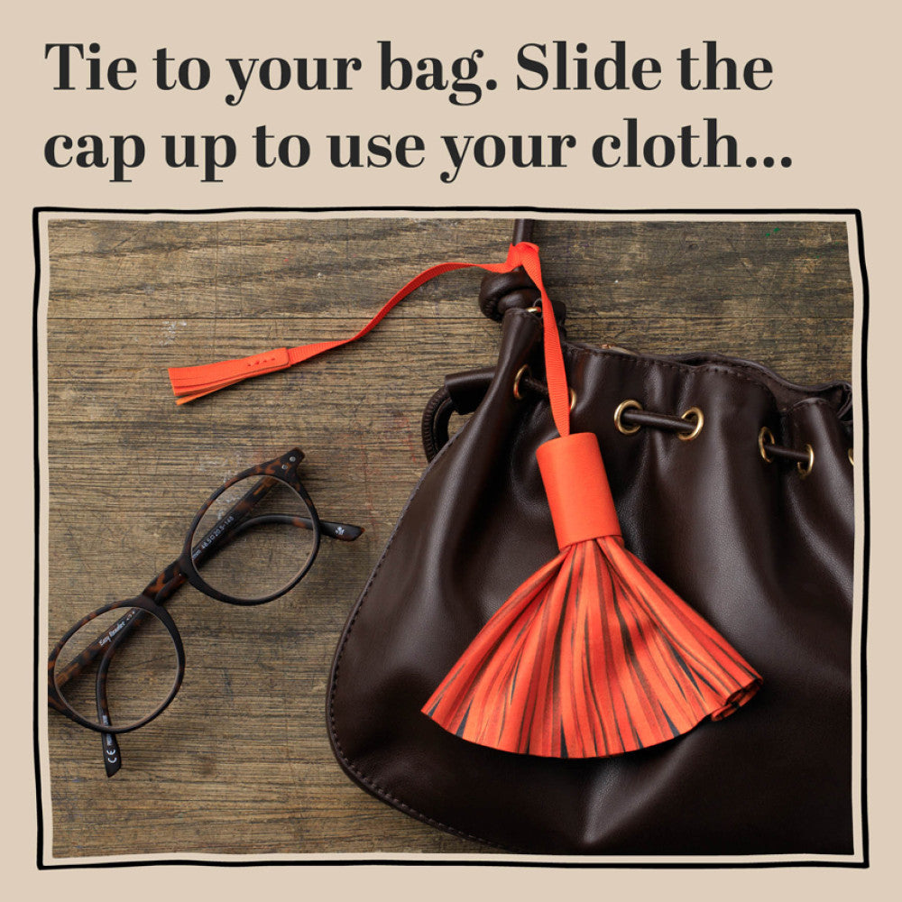 BURGUNDY - BAG TASSEL LENS CLOTHS - Book from The Bookhouse Broughty Ferry- Just £12.99! Shop now