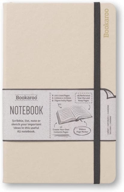 Bookaroo Notebook (A5) Journal - Cream - Book from The Bookhouse Broughty Ferry- Just £9.99! Shop now