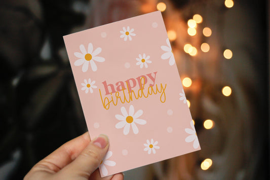 Daisy Birthday Card, Floral Birthday Card, Flower Card -  from The Bookhouse Broughty Ferry- Just £2.95! Shop now