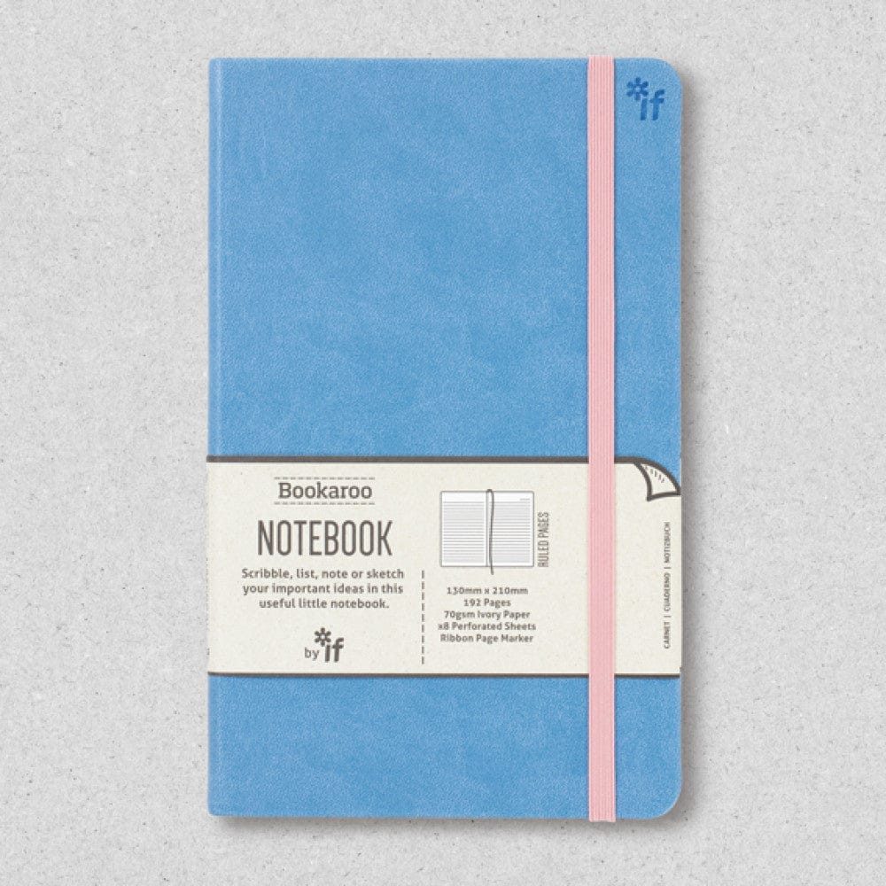 BOOKAROO A5 NOTEBOOK - SKY BLUE - Book from The Bookhouse Broughty Ferry- Just £8.99! Shop now