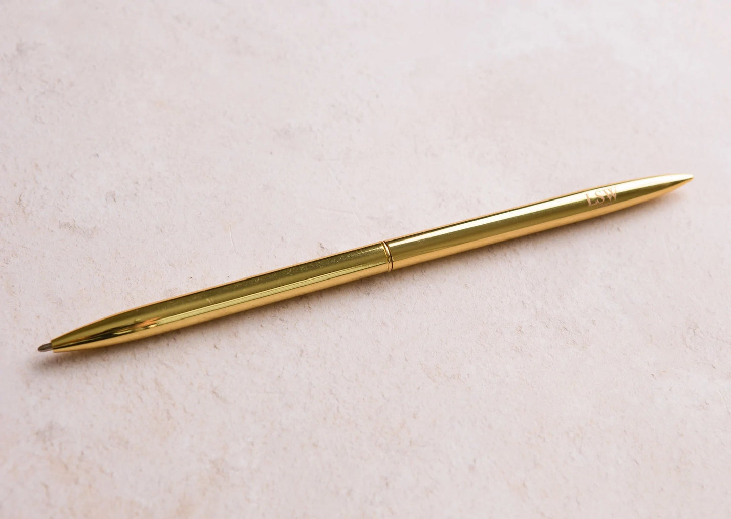 LSW Pen - Gold ballpoint pen with black ink & LSW logo - 