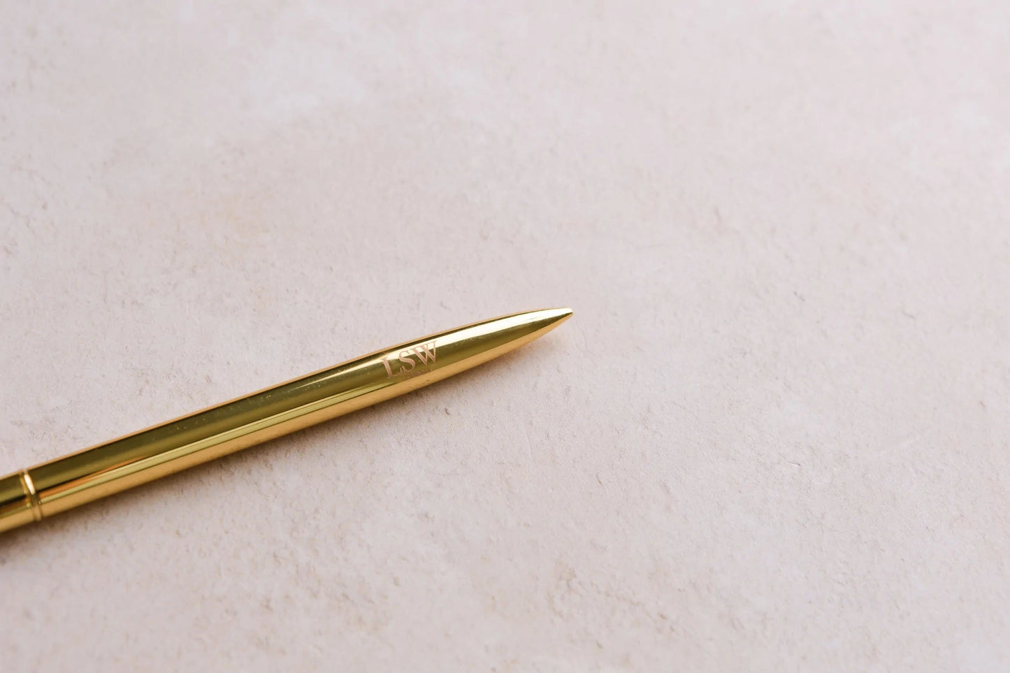 LSW Pen - Gold ballpoint pen with black ink & LSW logo - 