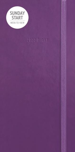 Sunday Start Purple Soft Touch Slim Diary 2022-9781529819533